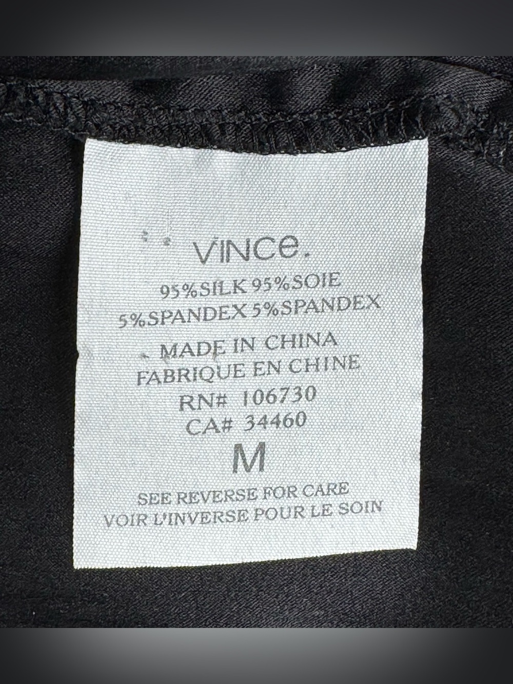 Vince Womens Silk Dress Pants Medium Black Tapered Relaxed Pull On Career Office - Picture 8 of 9